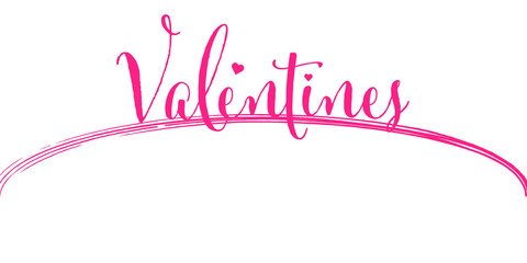 Pink Happy Valentines day text illustration, February love design element, isolated object with transparent background