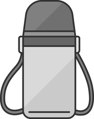 Fototapeta premium コップ付きの、ステンレスの水筒のイラスト