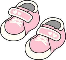 女の子用のキッズシューズのイラスト