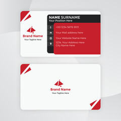 Vector red and black modern business card template