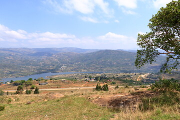 Landscape around the Maguga Dam on river Komati in Swaziland, Eswatini