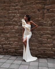 Elegant bride in a wedding dress