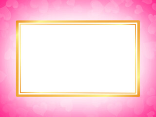 Gold Frame Valentine with Pink Background
