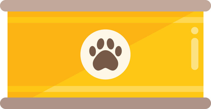 Dog food can icon flat vector. Animal pet. Feed plate isolated