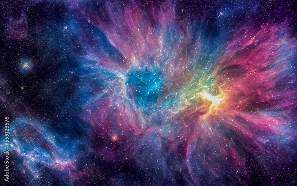 Canvas Prints background with space, generative ai illustration