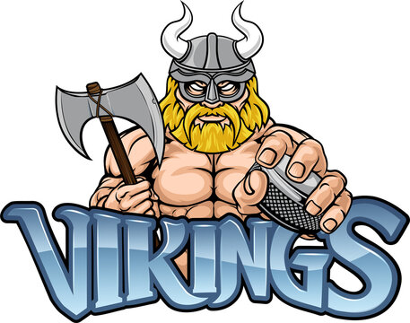 recommend clip art: Viking Man Ice Hockey Sports Team Mascot