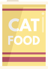 Cat food tin can icon flat vector. Pet bag. Animal pack isolated