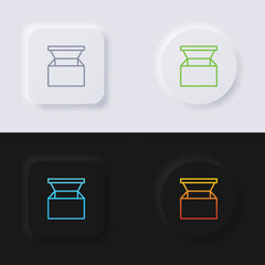 Box icon set, Multicolor neumorphism button soft UI Design for Web design, Application UI and more, Icon set, Button, Vector.