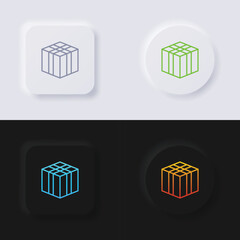 Box icon set, Multicolor neumorphism button soft UI Design for Web design, Application UI and more, Icon set, Button, Vector.