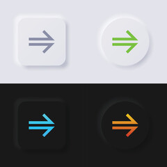 Arrow Icon set, Multicolor neumorphism button soft UI Design for Web design, Application UI and more, Button, Vector.