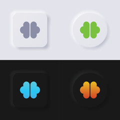 Fototapeta na wymiar Brain symbol button icon set, Multicolor neumorphism button soft UI Design for Web design, Application UI and more, Button, Vector.