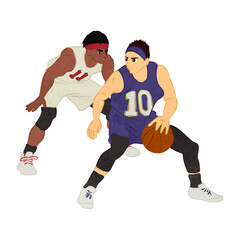 Offensive and defensive basketball play 03