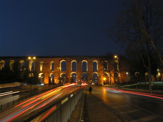 Water aqueduct, Istanbul. Old ruin. Byzantine