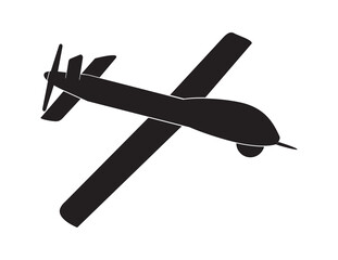 Unmanned aerial vehicle, vector illustration, black on white background