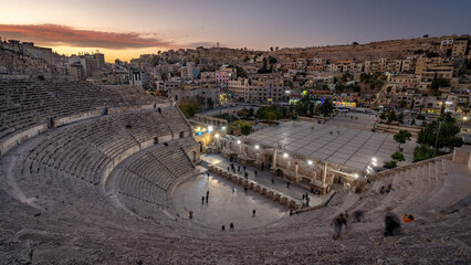 Roman Theatre amphitheater ruins in Amman, Jordan 