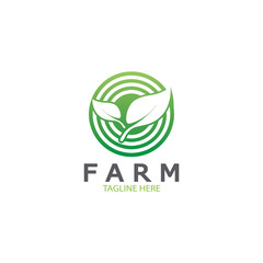 Farm  agriculture organic  logo design illustration of agriculture business, crop field, pasture, milk, Design Concept, Creative Symbol, Icon,Template