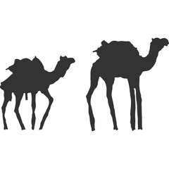 Camel Train Vintage Illustration Vector