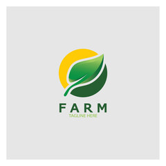 Farm  agriculture organic  logo design illustration of agriculture business, crop field, pasture, milk, Design Concept, Creative Symbol, Icon,Template