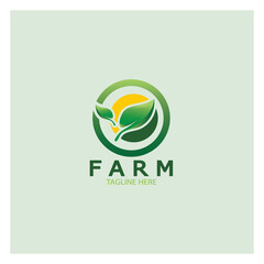 Farm  agriculture organic  logo design illustration of agriculture business, crop field, pasture, milk, Design Concept, Creative Symbol, Icon,Template