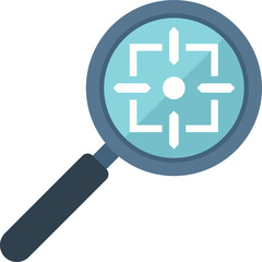 Magnifier focus icon flat vector. Team job. Social job isolated