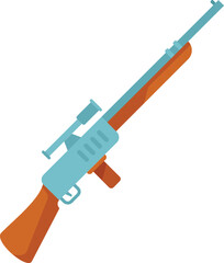 War sniper icon flat vector. Weapon gun. Combat army isolated