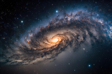 Obraz premium Milky Way galaxy in the cosmos, containing stars and cosmic dust. Generative AI