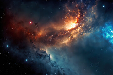 Space's Milky Way Nebula and galaxies. Generative AI
