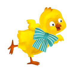 happy easter chicken with basket full of eggs