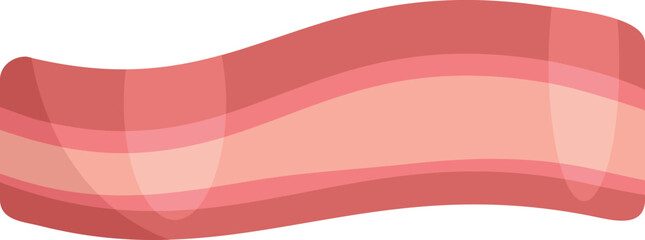 Pork bacon icon flat vector. Meat slice. Cooked food isolated