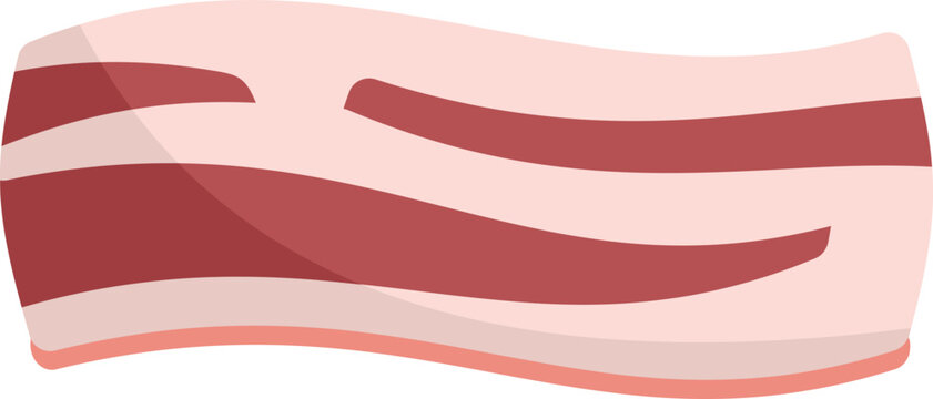 Beef bacon icon flat vector. Breakfast meat. Cooked food isolated