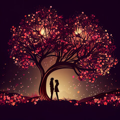Valentine day background. Generative AI digital illustration.