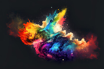 Obraz na płótnie Canvas Cosmological nebula with a basic backdrop. Generative AI