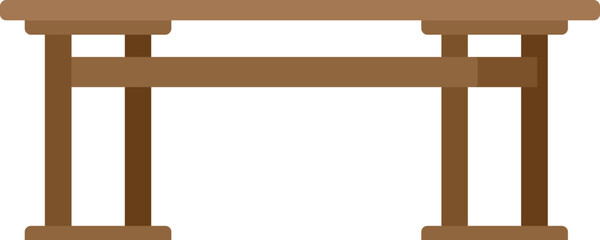 Table desk icon flat vector. Round furniture. Interior modern isolated