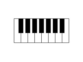 Keyboard icon. Keyboard musical instrument, piano style isolated on white background