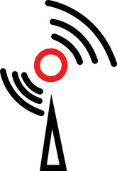 Broadcasting icon, live streaming pictogram, vector illustration