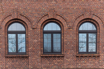 facade of a brick industrial  building