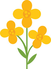 Field canola icon flat vector. Oil plant. Flower rape isolated
