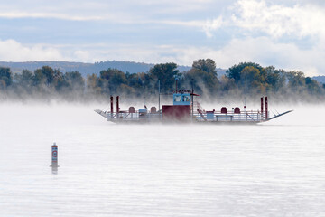 Ferry crossing in the winter