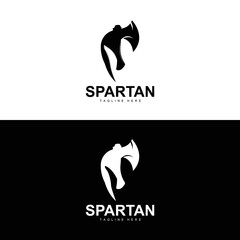 Spartan Logo, War Helmet Suit Vector, Barbarian Armor Icon, Viking, Gym Fit Design, Fitness