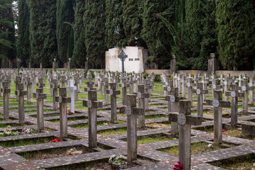 Old cemetery of Pamplona, where are buried soldiers of the Spanish civil war, almost a century after the war, nobody remembers to visit the cemetery.