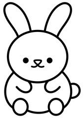 rabbit bunny cartoon outline