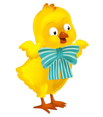 happy easter chicken with basket full of eggs