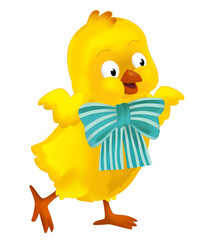 happy easter chicken with basket full of eggs