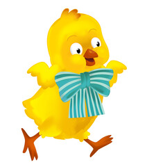 happy easter chicken with basket full of eggs