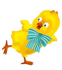 happy easter chicken with basket full of eggs