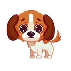 Fototapeta na wymiar Cute dog puppy as flat illustration design (Generative AI)