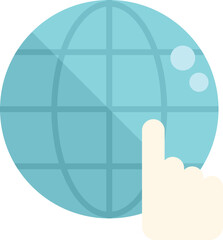 Global control icon flat vector. Room center. Data system isolated