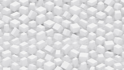 Many white boxes geometrical graphics - cg concept - abstract 3D rendering