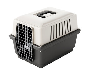 Pet carrier on transparent background.
