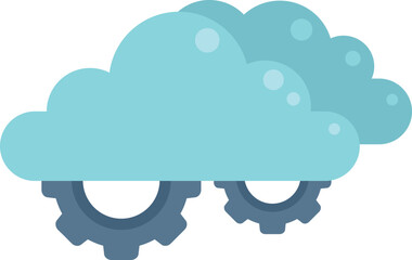 Data cloud control icon flat vector. Business center. Monitor plan isolated